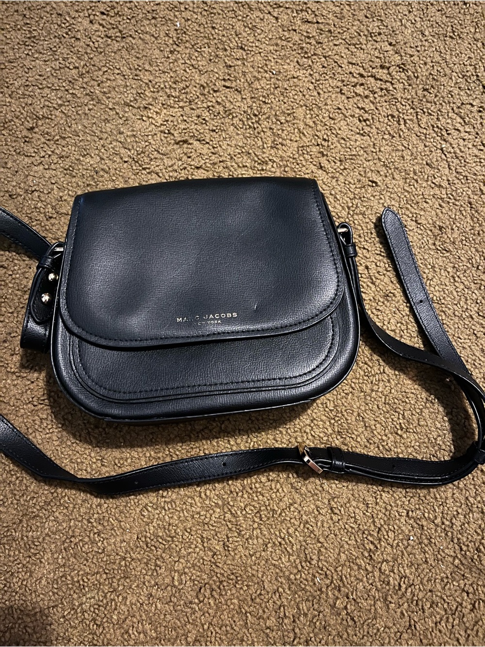 Marc Jacobs Black Leather Saddle Crossbody Bag
